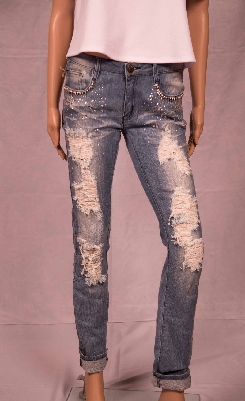 mnml rhinestone jeans