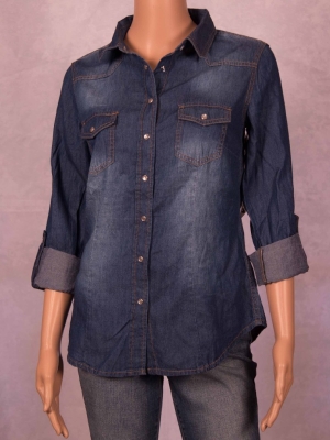 Dark Denim Top in Tops
