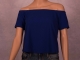 BLUE OFF SHOULDER CROP TOP - $10.00