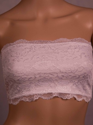 White Lace Tube Bra in Foundations