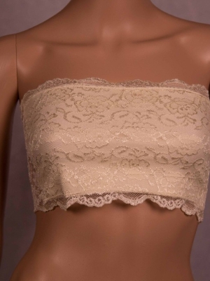 Ivory Lace Tube Bra in Foundations