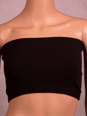 Black Seamless Tube Top in Foundations