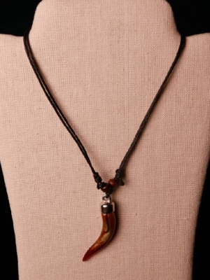 Brown Saber Tooth Necklace in Jewelry