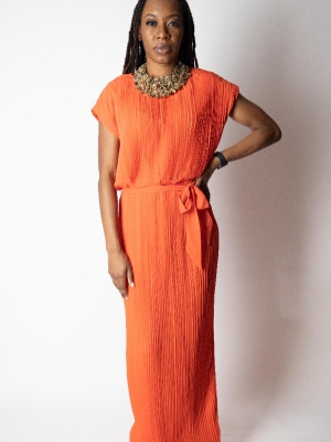 Pleated Maxi Dress in Dresses
