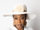 IVORY COLOR WIDE BRIM HAT W/ BOW - $25.00