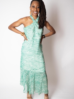Zebra-print maxi dress in Dresses