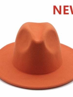 Orange Fedora Hat in Hats