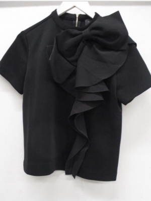 Ruffled Black Top in Tops